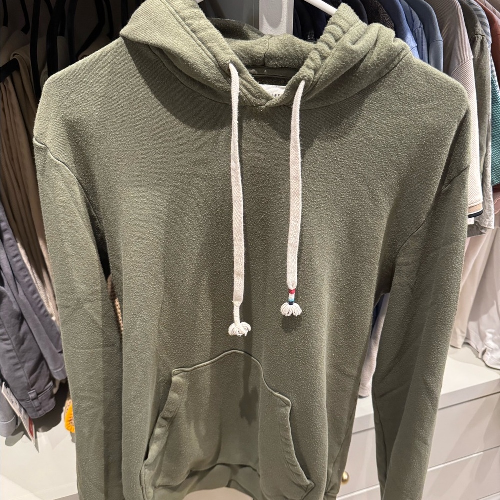 Sol Angeles Olive Hoodie with Cream Drawstrings